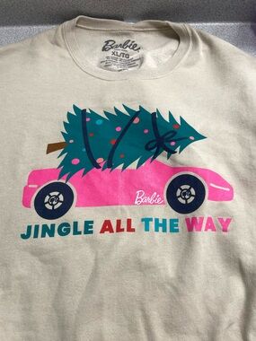 Barbie x Point Zero Jingle Christmas Tree Cream Beige Cotton crewneck sweater XL